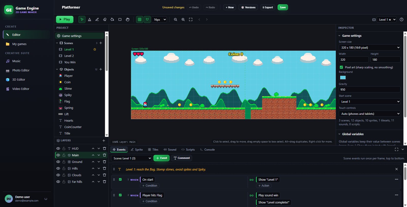 A real game editor in your browser