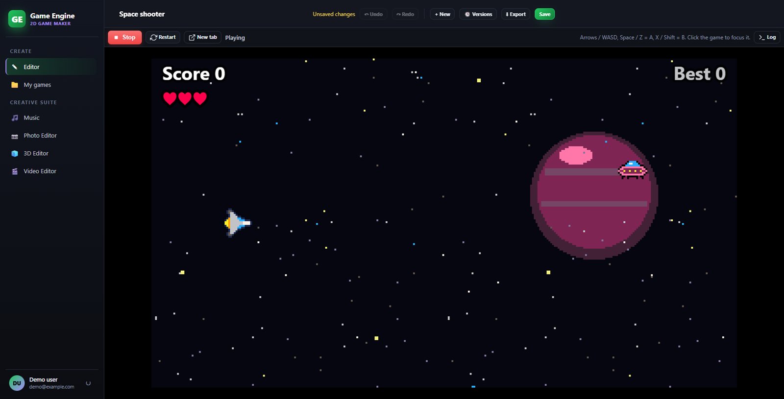 Start from a fully playable game